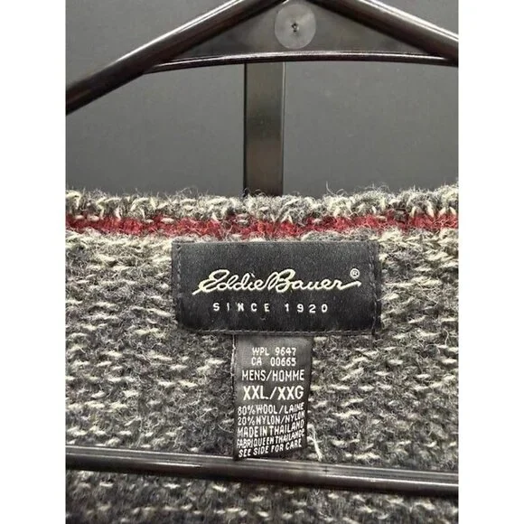 Eddie Bauer Heather Grey Wool Blend Sweater - Picture 3 of 4